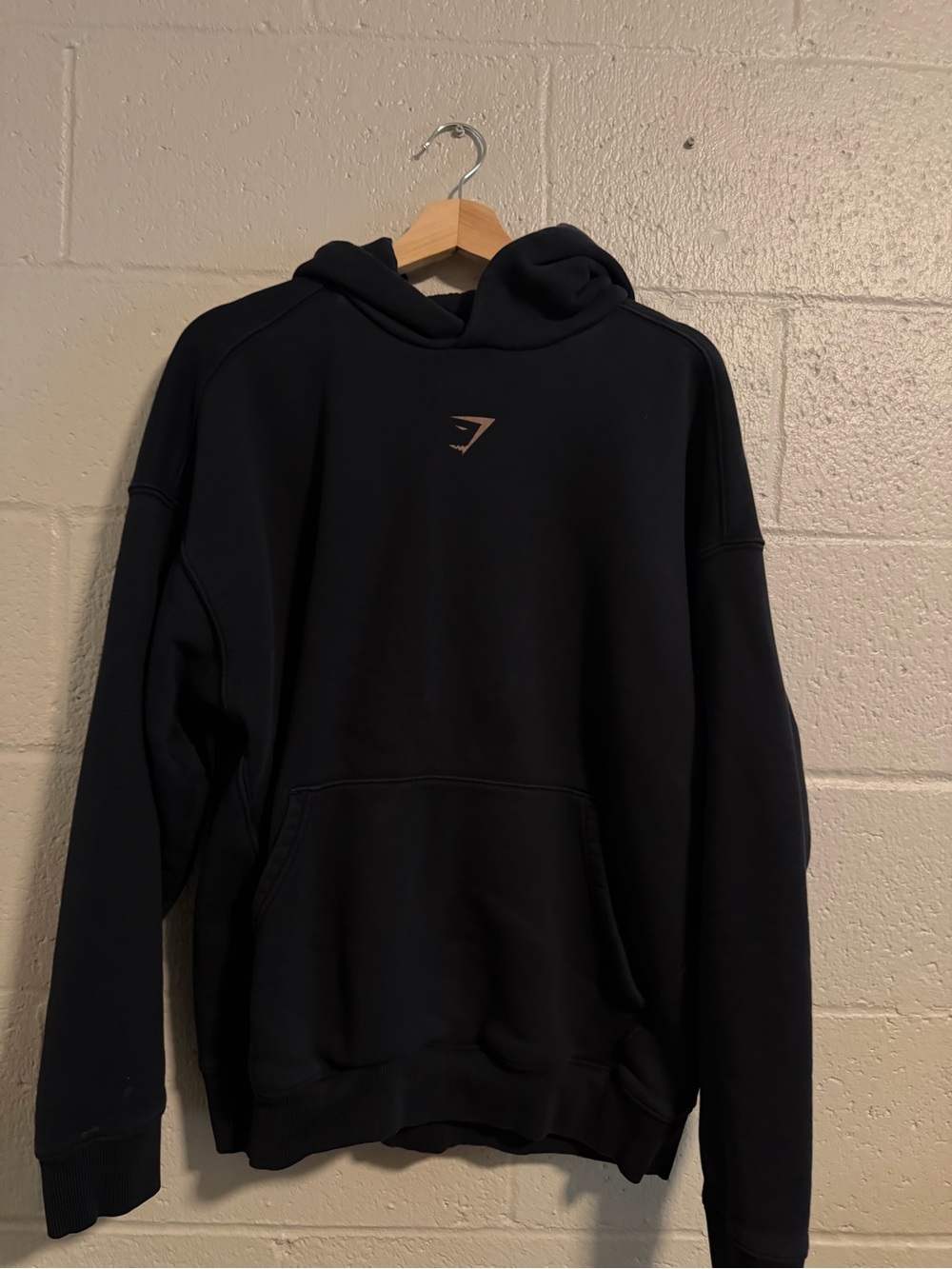 Gymshark Black Pullover Hoodie with Small Logo